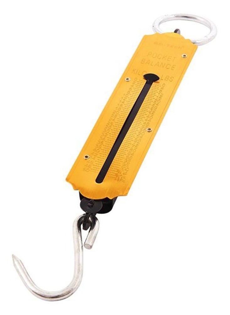 Generic Multi-use Portable Handheld Scale 50KG , Spring Scale, Durable Metal Construction, Easy to Use, Dual Indicator in Kilograms (kg) and Pounds (lbs), Equipped with a top hanging loop and bottom hook for secure loading, Ideal for weighing bags and luggage before travel and for weighing produce and crops  - Image 2