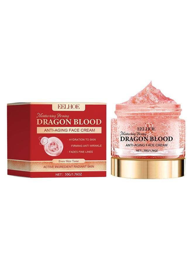 إيلهو كريم وجه مضاد للشيخوخة بخلاصة دم التنين 50 غرام، يحتوي على معادن مرطبة ومكونات فعالة لشد البشرة، يرطب ويشد البشرة، مناسب لجميع أنواع البشرة. - Image 1