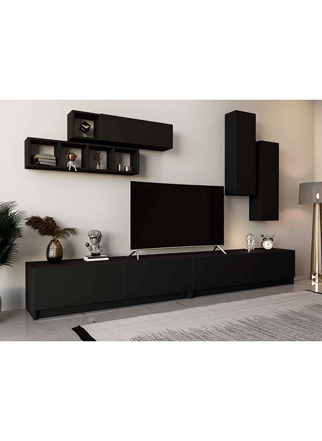 Large black TV table and cabinet - Ege2 40x280x40 cm