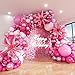 ADOINBY Pink Balloon Arch Kit 152Pcs Hot Pink Metallic Pink Shades of Pink and Confetti Balloon Garland kit Different Size Balloons for Girl Birthday Baby Shower Princess Wedding Party Decorations - Image 2