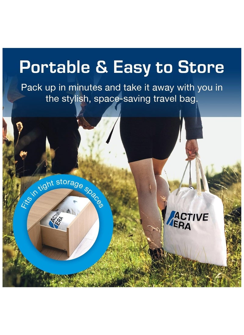 ACTIVE ERA - Active Era Luxury Inflatable Mattress with USB Rechargeable Pump - Single Size Air Mattress with Travel Bag, Portable Air Pump with USB Charging Cable and Foot Pump - Image 1