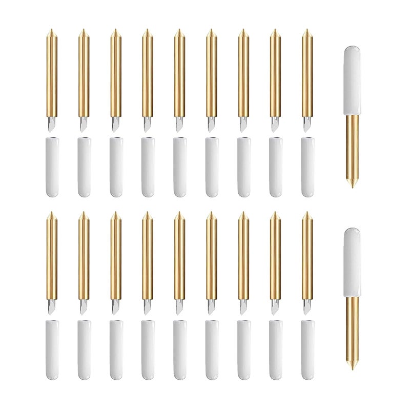 Viemior 20PCS Premium Fine Point Blades Compatible with Cricut Maker 3/4/Maker/Explore 3/4/Explore Air 2/Air/One/Venture, Perfect for Slicing Cuts Glitter Vinyl, Cardstock, Faux, Adhesive Foil, Vellum - Image 1
