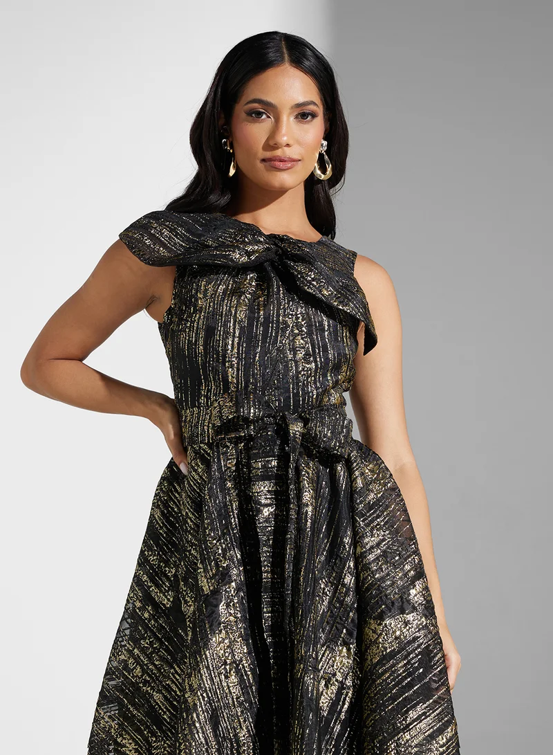 Namshi x Metallic High-Low Dress