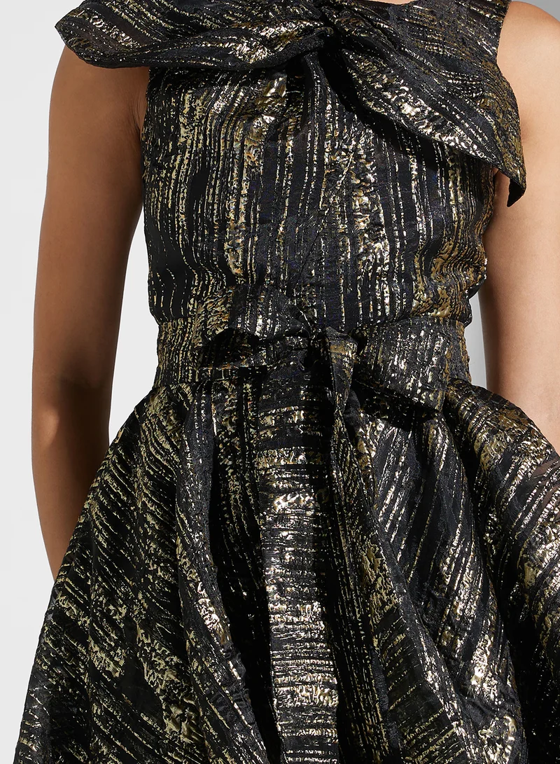Namshi x Metallic High-Low Dress