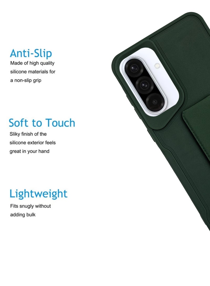 Waldic Samsung Galaxy A36 HAND HOLDER | Premium Silicone Magnetic Hand Grip Case Cover Designed for Samsung Galaxy A36 | Samsung Galaxy A36 Case Camera and Drop Protection Thin Protective Back Cover Case for Samsung Galaxy A36 - Green - Image 2