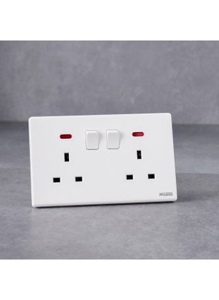 Milano 13A Dual Socket With Neon For Modern Home Electrical Switches Sockets Outlets For Home Appliances Computers Aura Wh - pzsku/Z40EF831B3A01F18F7A54Z/45/_/1723747905/abacfb09-042b-4428-9e7a-e949e83850ba
