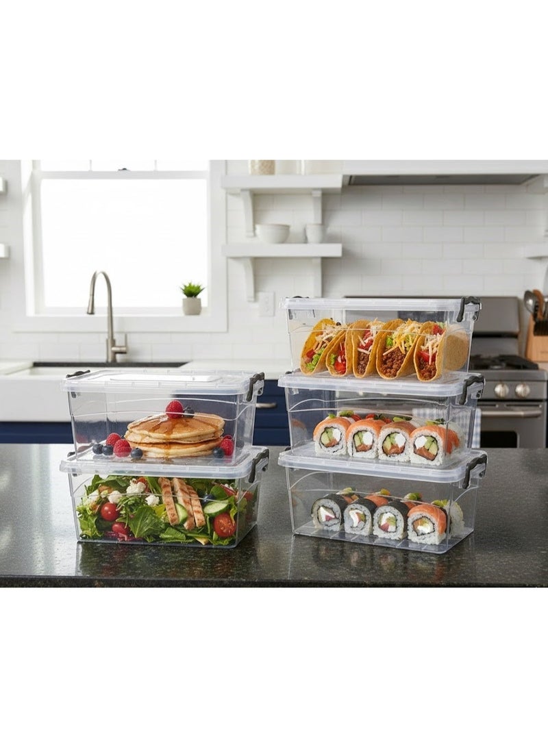 favilla 5-piece set of transparent 600ml microwaveable plastic food containers - Code 674 - Image 2