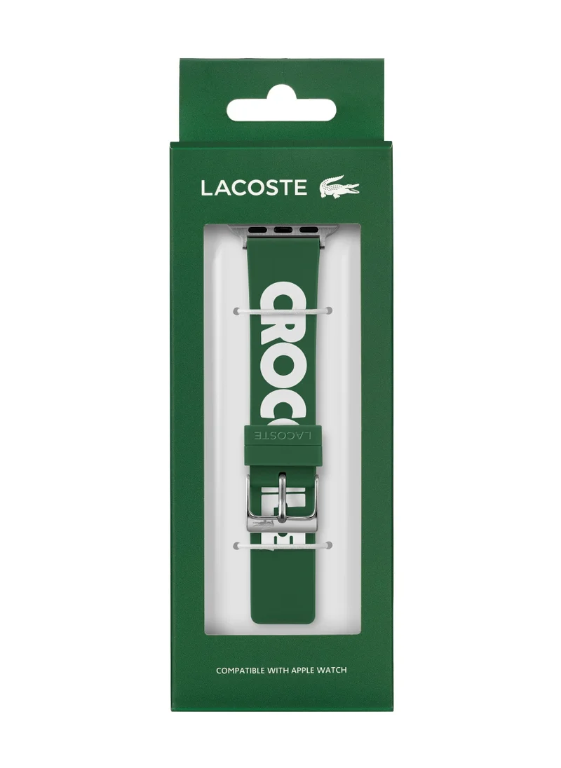 LACOSTE Unisex Croc Print Green Silicone Apple Watch Strap