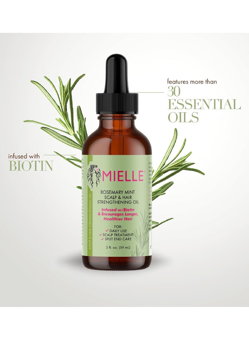 MIELLE Organics Rosemary Mint Strengthening Complete Set 6 - Shampoo, Conditioner, Hair Mask, Hair Edge Gel, Rosemary Hair Oil, And Scrubber - For Hair Growth - Infused With Biotin, Strengthens Weak Hair 1166ml - Image 5