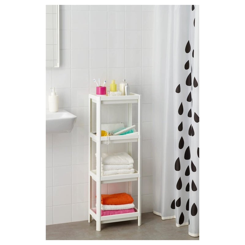 BS Case Ikeaa VESKEN Shelf Unit White 37x23x101 cm 14 12x9 18x39 58 White - Image 4