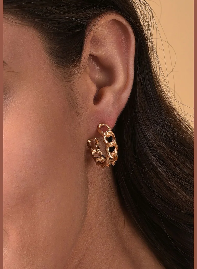 SOHI Pack of 18 Gold Plated Pearls Hoop Earring