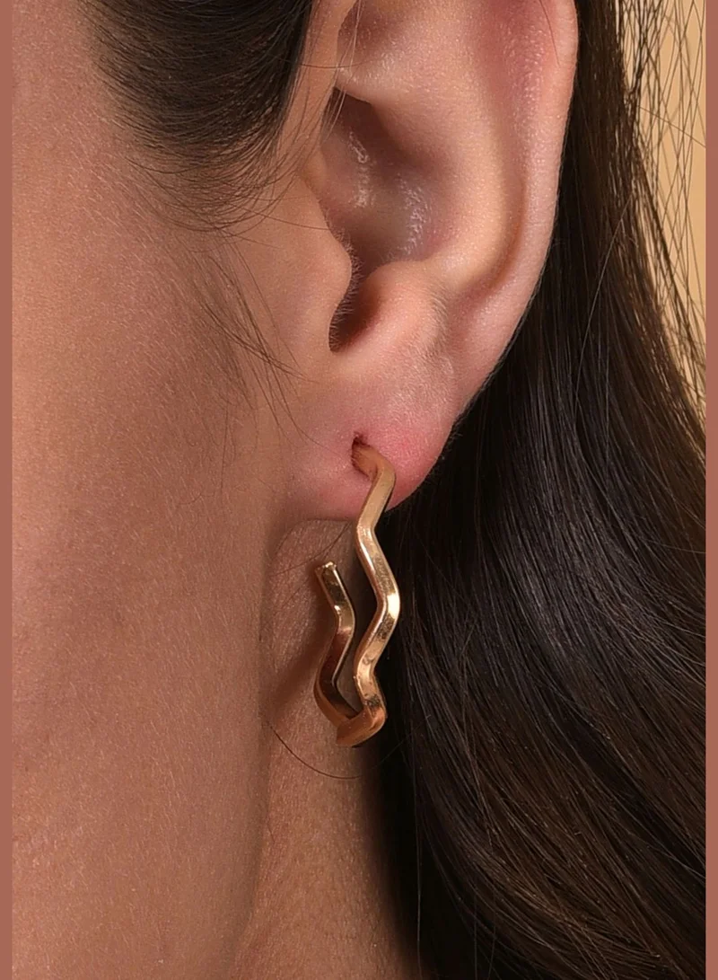 SOHI Pack of 18 Gold Plated Pearls Hoop Earring