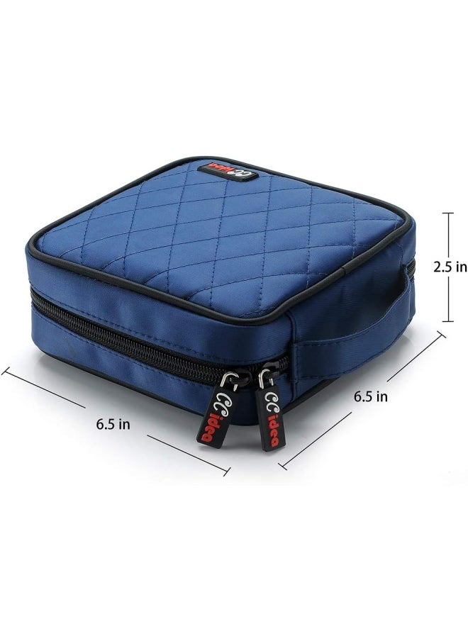 CCidea - Ccidea 40 Capacity Cd/Dvd Case Holder Portable Disc Wallet Storage Binder Nylon Cd Bag (Blue) - Image 1