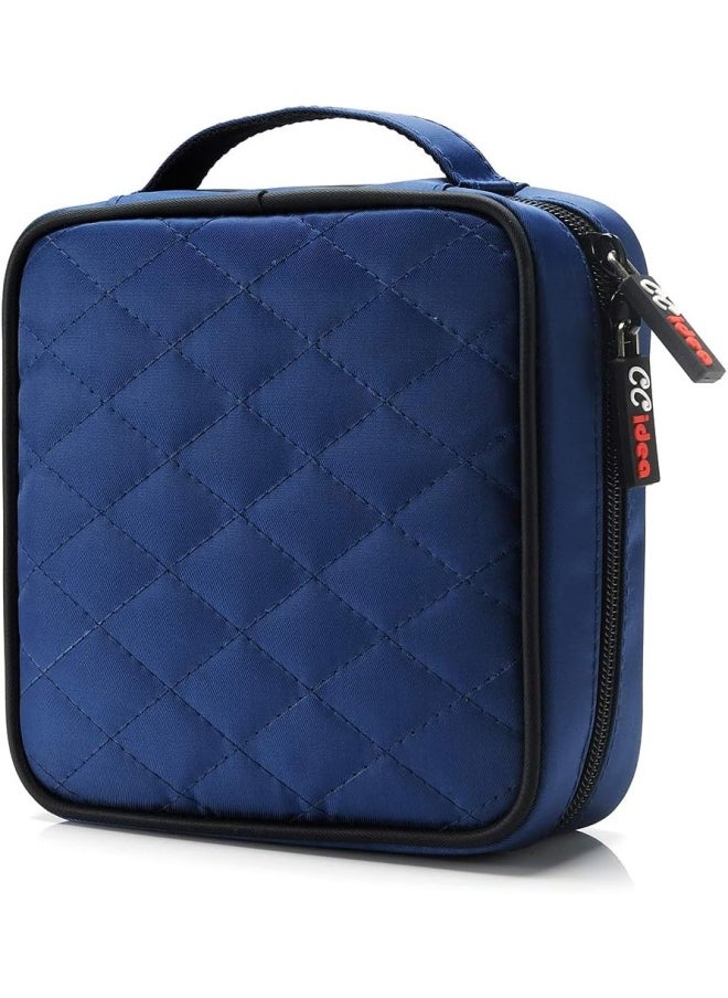 CCidea - Ccidea 40 Capacity Cd/Dvd Case Holder Portable Disc Wallet Storage Binder Nylon Cd Bag (Blue) - Image 1
