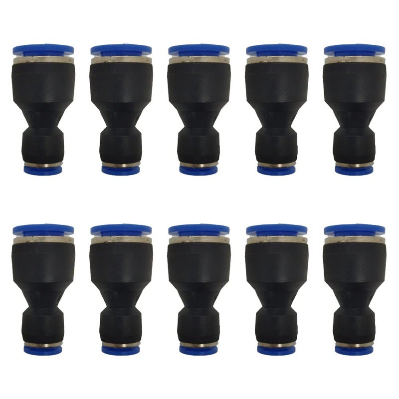 ROZESAZZ zjxed 10mm OD x 6mm OD Pneumatic quick Connector Push to Connect fittings Straight reducer Union/Coupler (Pack of 10) - Image 1