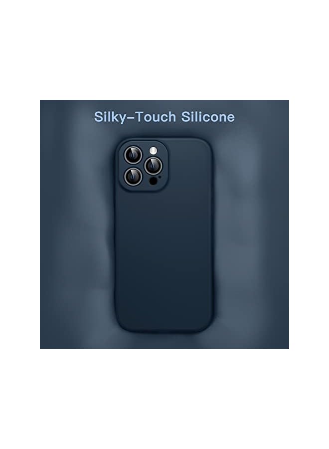 Jetech Magnetic Silicone Case For Iphone 12 Pro Max 6.7-Inch, Compatible With Magsafe, Phone Cover With Camera Lens Full Protection (Navy) - Image 3