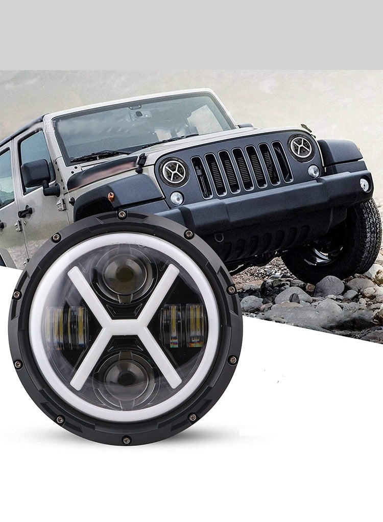 MR.SMART Mr Smart 7-Inch LED Headlights, X-Design DRL, Compatible with Jeep Wrangler, Set of 2, Black  - Image 5