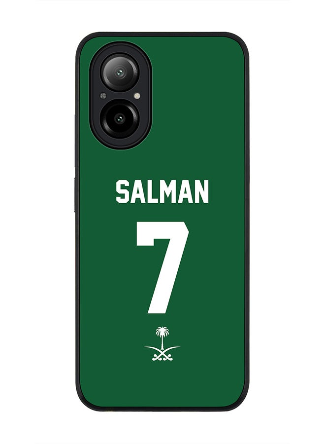 Stylizedd Rugged Black Edge Case for Realme C67 4G, Slim fit Case Thin Cover -  Football Team - Saudi Arabia, Player Name - Salman - Image 1