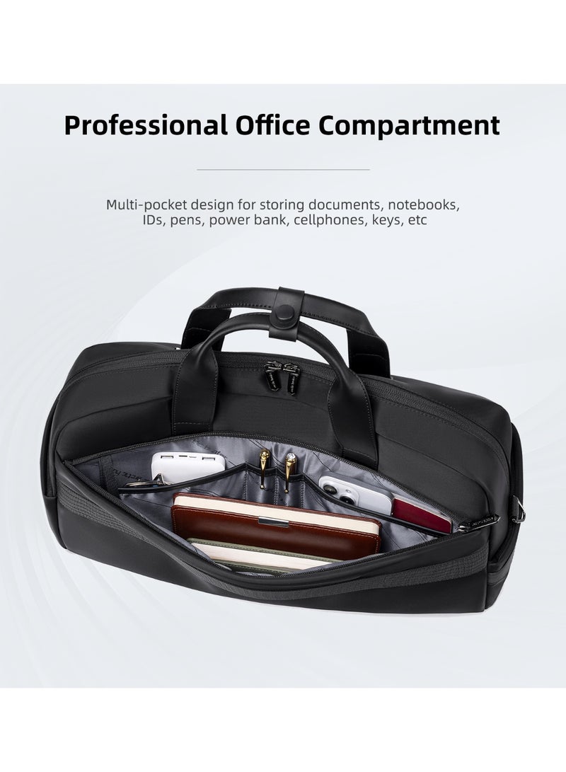 أركتيك هانتر حقيبة دافل Arctic Hunter للسفر والعمل مصنوعة من النايلون بسعة 26 لترًا وحقيبة كمبيوتر محمول للرجال والنساء وجيب مكتب مقاوم للماء و4 حجرات بسحاب ومقبض من الألياف الدقيقة وحزام كتف قابل للفصل - Image 4