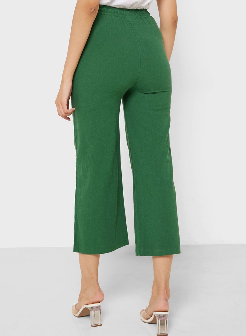 Elasticised Waist Wide Fit Pants