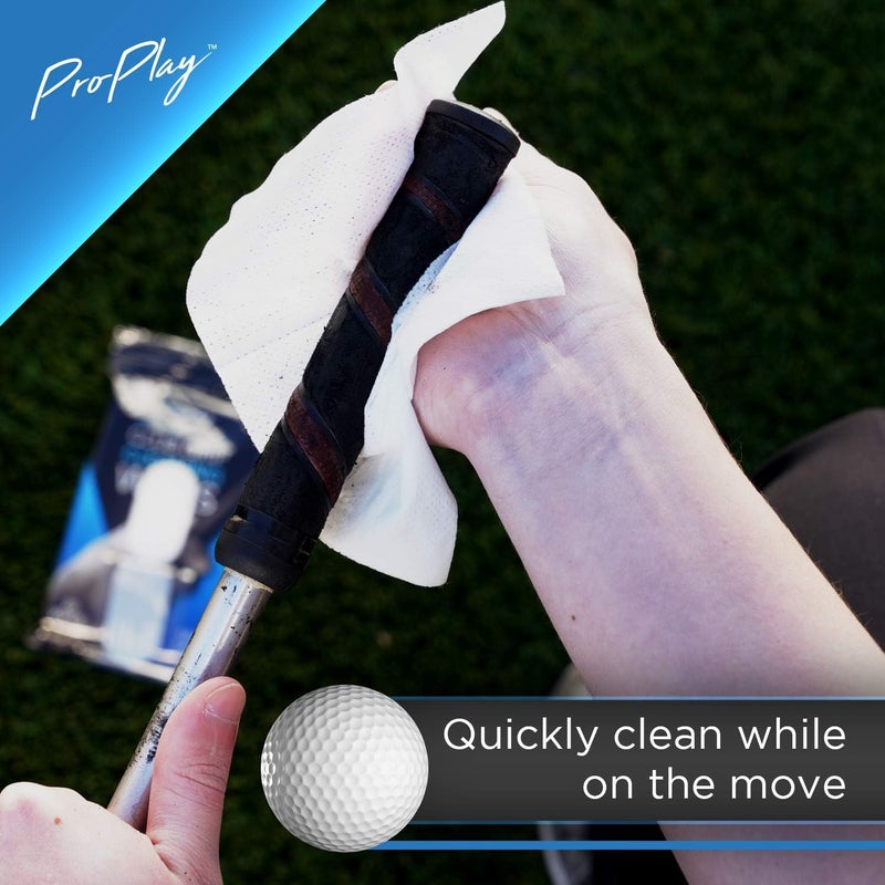 pro:play Club Grip Cleaning Wipes | Powerful Cleaner Removes Grime, Dirt, and Sweat | Restore Tackiness of Golf Club Grips | Convenient, Resealable Pack - Unscented 8 Pack - Image 3