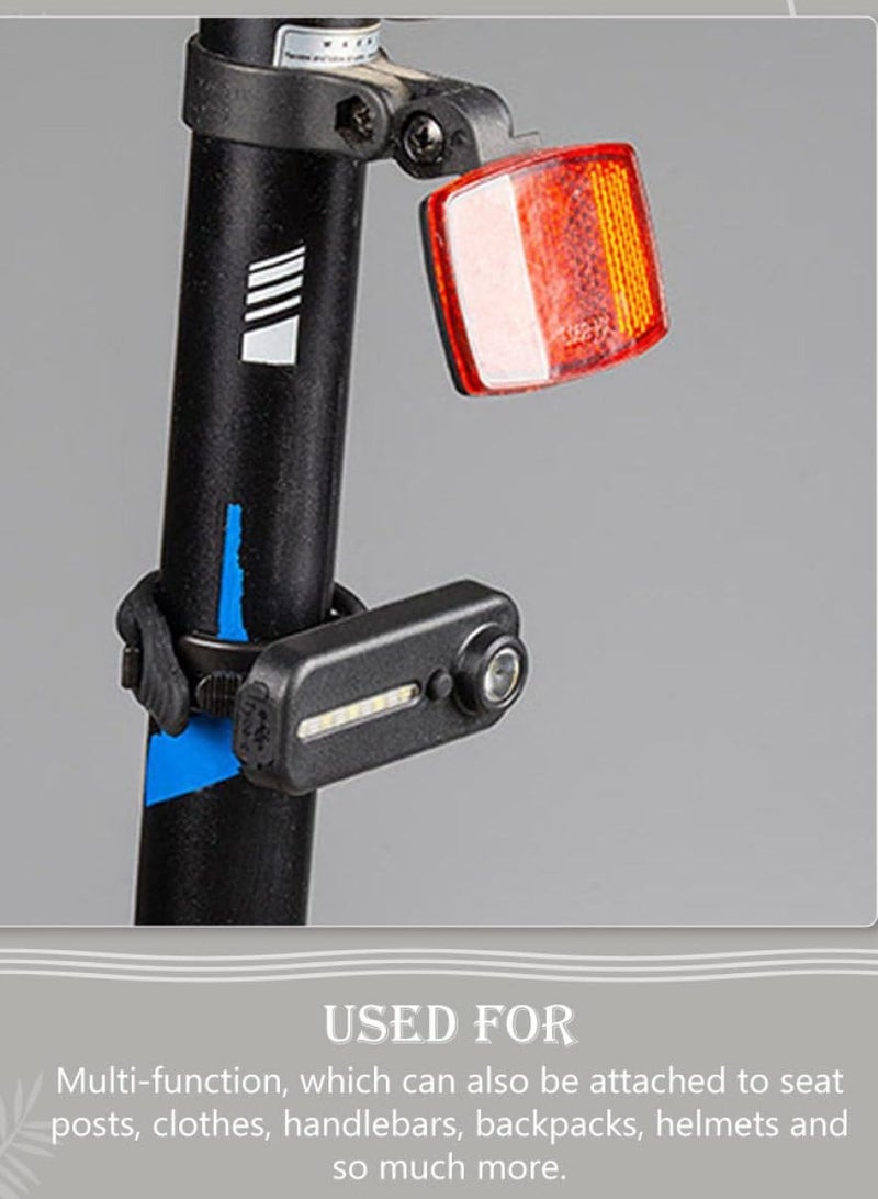 KASTWAVE مصباح ذيل الدراجة القابل لإعادة الشحن بمنفذ USB فائق السطوع 150 لومن، مجموعة واحدة من مصابيح ذيل الدراجة LED، مصباح ذيل الدراجة المحمول القابل لإعادة الشحن، مصباح الدراجة من النوع المشبك، مصباح الدراجة في الليل - Image 3