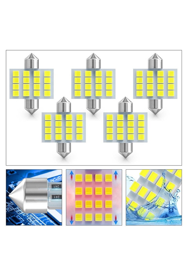 Generic Led Car Bulb, 8pcs Super Bright White Double Tip 2835 31mm 16SMD Led Car Lights Bulb for Car Interior Dome Map Trunk Light  - Image 3