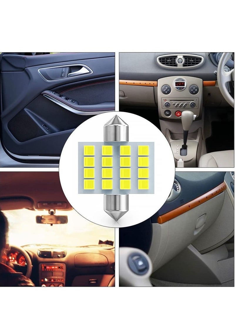 Generic Led Car Bulb, 8pcs Super Bright White Double Tip 2835 31mm 16SMD Led Car Lights Bulb for Car Interior Dome Map Trunk Light  - Image 5