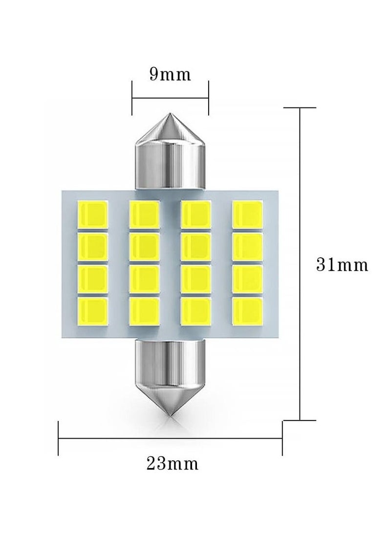 Generic Led Car Bulb, 8pcs Super Bright White Double Tip 2835 31mm 16SMD Led Car Lights Bulb for Car Interior Dome Map Trunk Light  - Image 4
