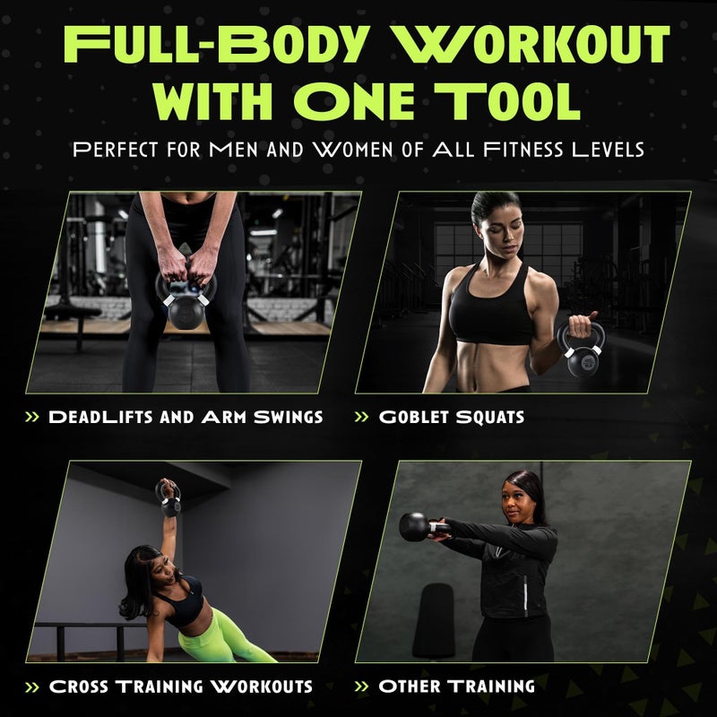 Rage Fitness Kettlebells, Single-cast Iron, No-welded Joints, Wide Handle, Strength Training Kettlebells, Cast Iron Kettlebell Set, Powder Coated Kettlebell Weights For Maximum Durability, Men & Women - Image 3