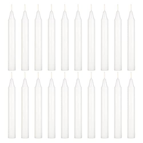 Mega Candles 20 pcs Unscented White Exquisite Mini Taper Spell Candles, 4 Inch Tall x 1/2 Inch Diameter, Magic Chimes, Enchantment, Casting Rituals, Witchcraft, Wiccan, Altar, Metaphysical - Image 1