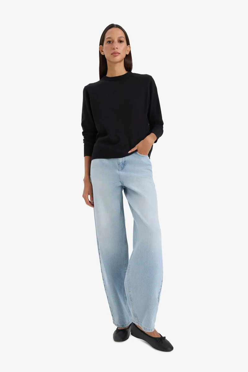Defacto Relax Fit Crew Neck Knit Pullover