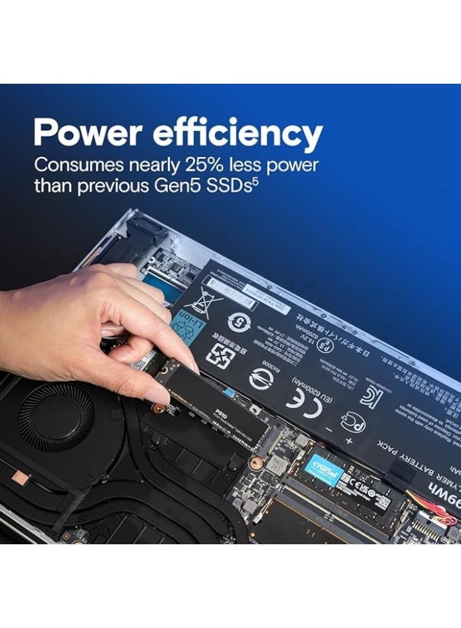 1TB Gen5 M.2 NVMe Internal SSD, PCIe 5.0 Storage Drive Up to 11000MB/s for Laptop and Desktop Upgrade - Image 3