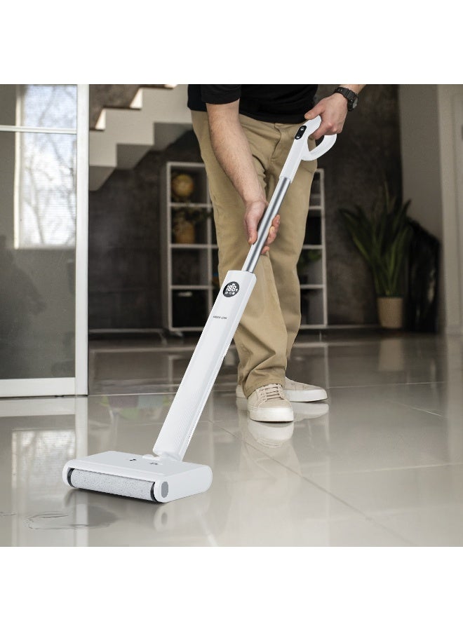 GREEN LION Hydro Pro Wet Dry Mop & Vacuum Cleaner / 2 Modes Cleaning / 2 Button Control / Smart LED Display / Self Cleaning Mode / 50 Minutes Runtime / 90-175° Recleaning Handle / Charging Method Type-C  - White - Image 2