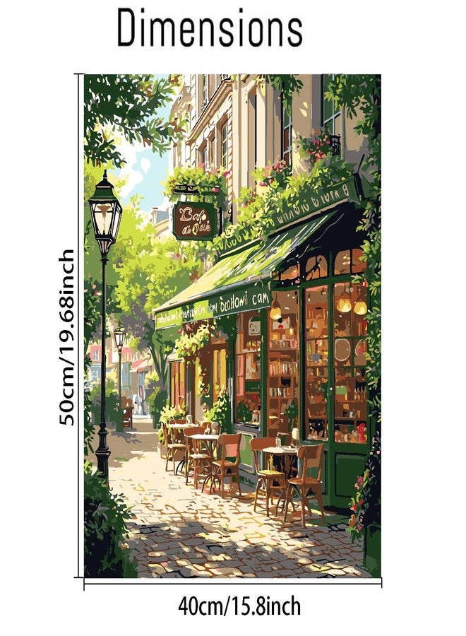 Mrnsiet Paint by Numbers Kit for Adults, Easy Street Cafe Adult Paint by Number Kits on Canvas, Spring Scene DIY Acrylic Oil Number Painting Kits for Home Wall Decor Gift 16x20 Inch - Image 5