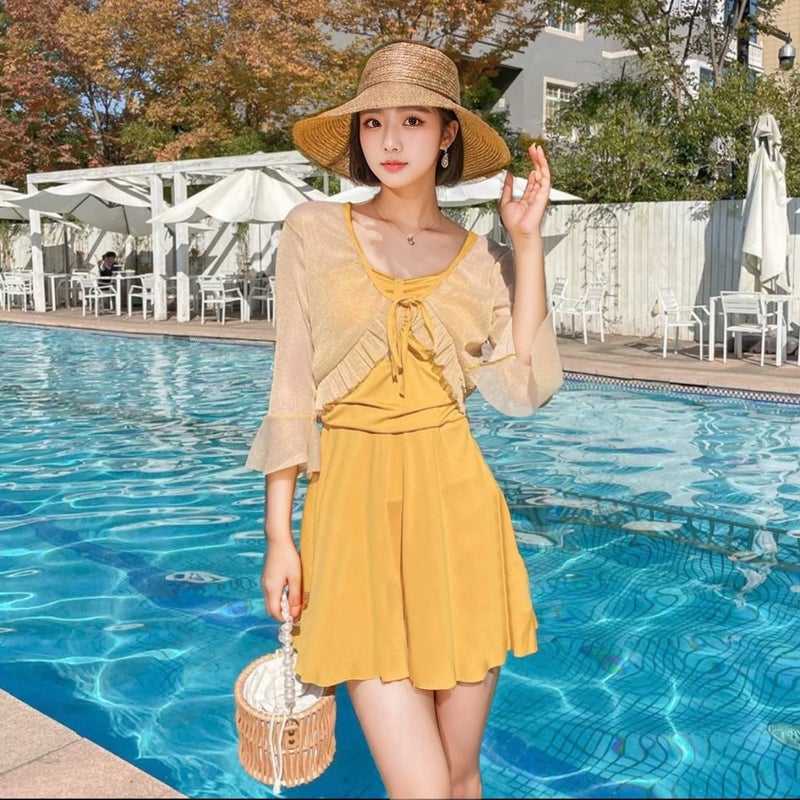 Women's High Waist One-Piece Swimsuit with Skirt - Slimming Bathing Suit with Cover-Up for Beach & Vacation