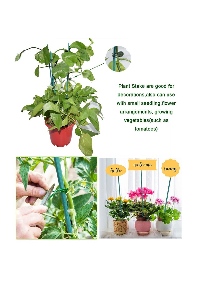 Y&D - Plant Support Sticks 40 Pieces Orchid Clips Plastic Garden Clips, with Stakes, 1 Roll of 20m Metallic Twist Ties, for Supporting Stems Vines Stalks Grow Upright - Image 1