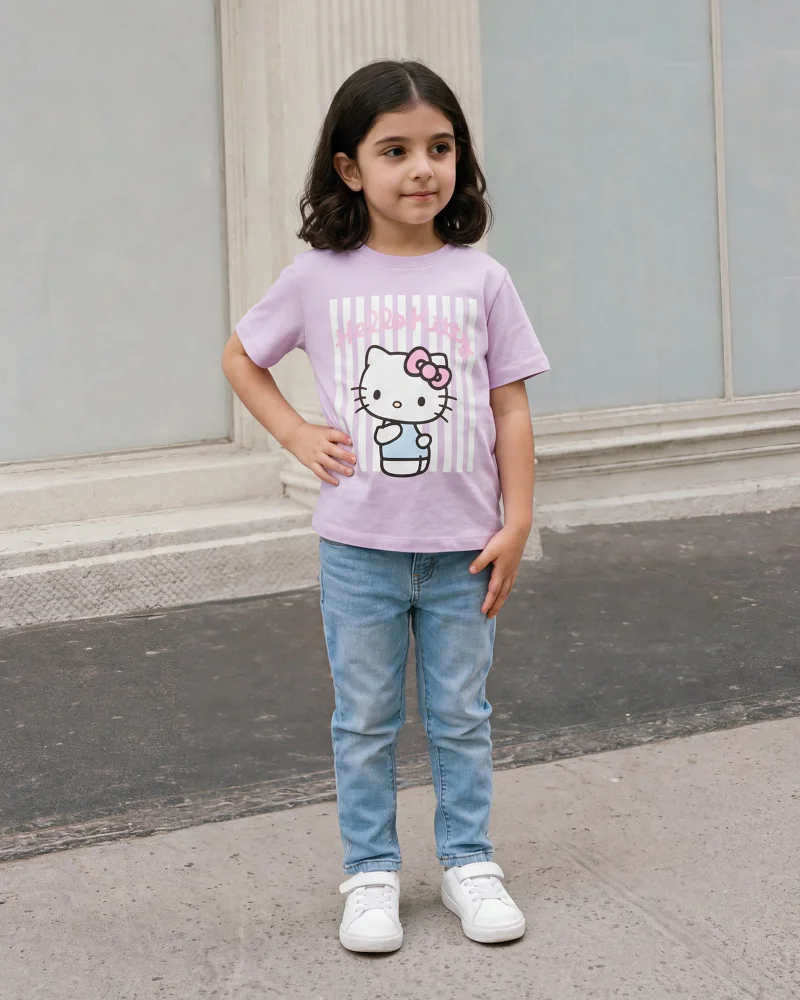 Redtag Girls Lilac Embellished T-Shirt