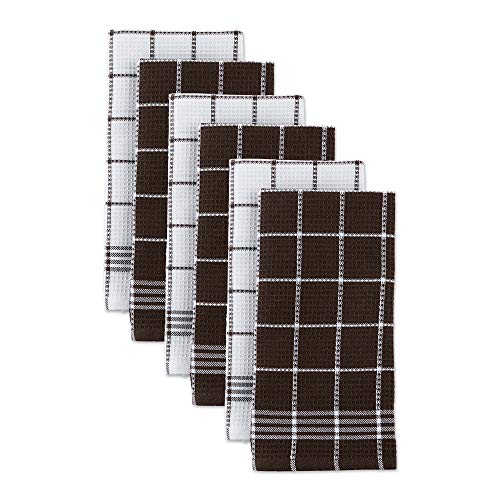 DII Waffle Weave Kitchen Collection100% Cotton, Machine Washable, Fast Drying and Absorbent, Dishtowel Set, 18x25, Mocha Brown 6 Piece - Image 3