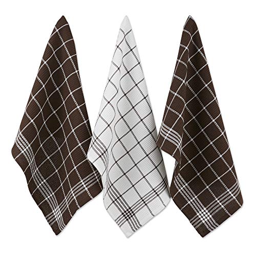 DII Waffle Weave Kitchen Collection100% Cotton, Machine Washable, Fast Drying and Absorbent, Dishtowel Set, 18x25, Mocha Brown 6 Piece - Image 1