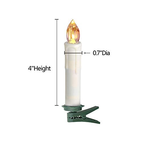 LeeHon Houdlee LED Flameless Taper Candles with Remote Control and Removable Clips,Flickering 4 Inches Birthday Candles,Set of 10 Warm White Candle for Christmas, Chandelier, Mini Wedding Taper Candles - Image 4