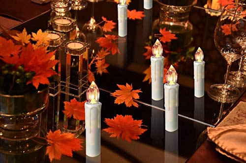 LeeHon Houdlee LED Flameless Taper Candles with Remote Control and Removable Clips,Flickering 4 Inches Birthday Candles,Set of 10 Warm White Candle for Christmas, Chandelier, Mini Wedding Taper Candles - Image 5