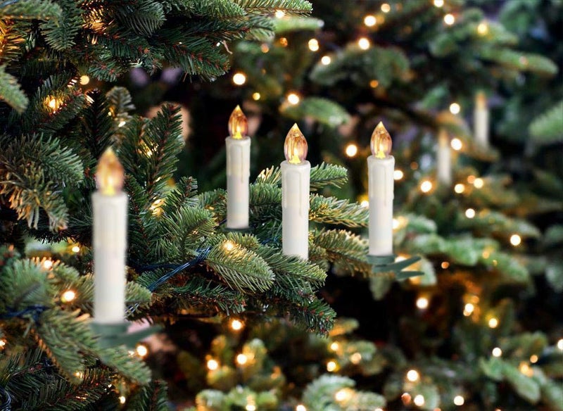 LeeHon Houdlee LED Flameless Taper Candles with Remote Control and Removable Clips,Flickering 4 Inches Birthday Candles,Set of 10 Warm White Candle for Christmas, Chandelier, Mini Wedding Taper Candles - Image 3