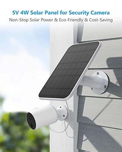 WININMETA Solar Panel Charger Compatible with Eufycam 3/3C/2C/2C Pro/E40/E20/2/2 Pro/E/L20/L40/Solo/SoloCam Spotlight, 5W Solar Panel for Eufy Camera, Micro USB & USB-C Port, 9.8ft Cable, P65 Waterproof, 4 Pack - Image 2