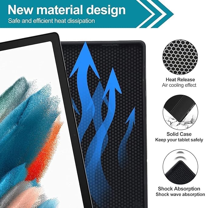 ProElite Keyboard case for Xiaomi Redmi Pad 2 11 inch, Magnetic Detachable Wireless Bluetooth Keyboard Built-in 7-Colors Backlit with Pen Holder, Black - Image 3