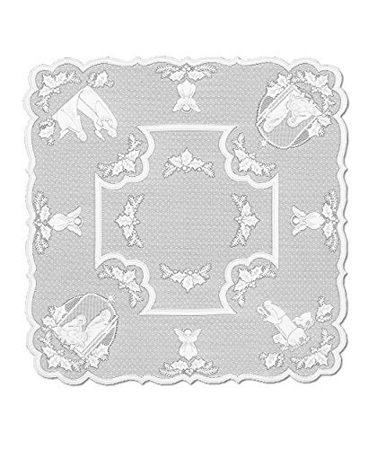 Heritage Lace Silent Night 45-Inch by 45-Inch White Table Topper - Image 3