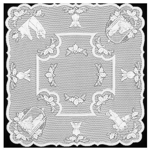 Heritage Lace Silent Night 45-Inch by 45-Inch White Table Topper - Image 2