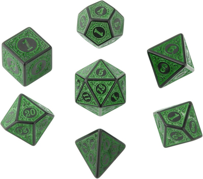 klarako 7 Pack DND Dice Sets Polyhedral Dice Great for Role Playing Table Game - Green - Image 3