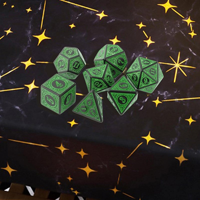 klarako 7 Pack DND Dice Sets Polyhedral Dice Great for Role Playing Table Game - Green - Image 2