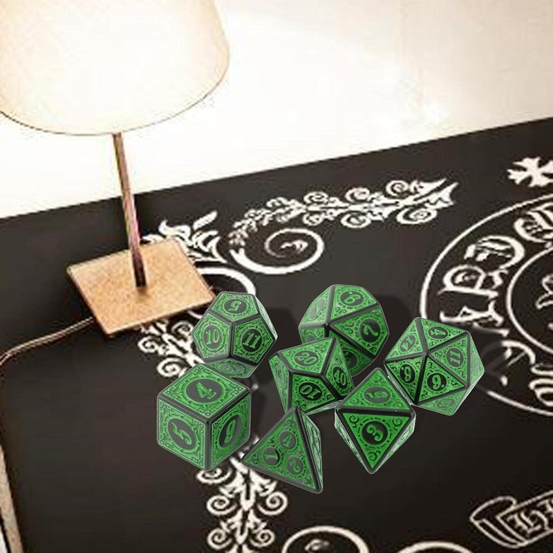klarako 7 Pack DND Dice Sets Polyhedral Dice Great for Role Playing Table Game - Green - Image 5